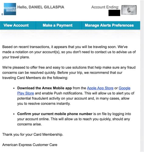 amex travelling notifications.